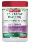Superdiet Collagène Marin 10 g + Calcium, Vitamine D3, K2, Prêle 240 Grammes - Pot 240 g