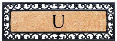 "A1 Home Collections Exclusive Hand Crafted Myla Monogrammed Entry Doormat, 18"" x 48"""