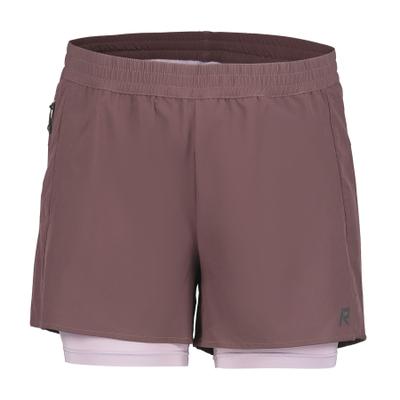 Trainingsshorts RUKKA "Rukka Shorts Makela 2In1", Damen, Gr. 36, EURO-Größen, braun (wein), Stoff, 87% Polyester, 13% Elasthan, Hosen