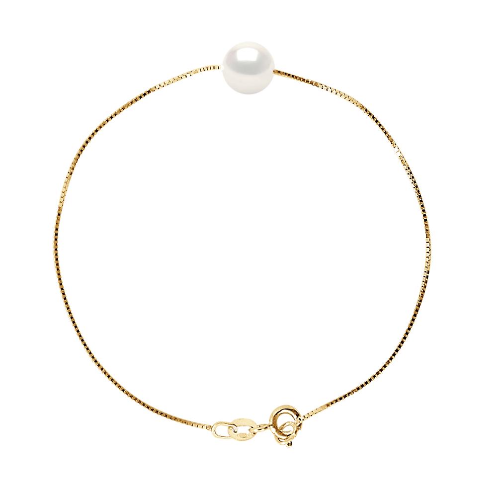 DIADEMA - Armband - Echte Süßwasserperlen in Gelbgold