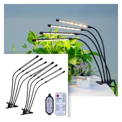 Casativo, Pflanzenlampe, 2er-Set Vollspektrum LED-Pflanzenlampe mit 4 Schwanenhälse, Dimmbar & Timerfunktion (LED)