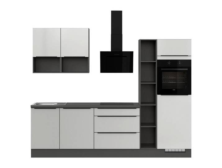 Impuls Küchenleerblock, Weiss Hochglanz, Holzwerkstoff, 3 Schublade(n) Schubladen, nur wie online abgebildet bestellbar, 280 cm, RAL Testat, Pefc, Goldenes M, Made in Germany, seitenverkehrt erhältlich, vormontierter Korpus, Küchen, Küchenblöcke, Küchenzeilen, Küchenzeilen ohne Geräte