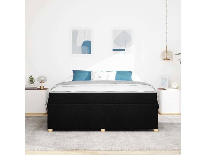 KTHLBRH Doppelbett 180 x 200 cm mit schwarzer Matratze Technischer Holzrahmen, Taschenfedern, stabile Beine, einfache Montage