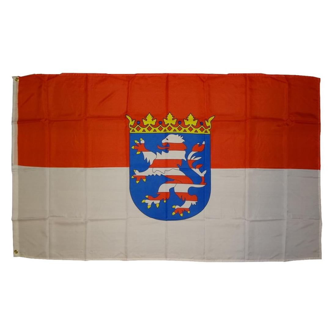 trends4cents Flagge Hessen 250 x 150 cm Fahne mit 3 Ösen 100g/m² Stoffgewicht Hissflagge Hissen (250 x 150 cm) (32205253)