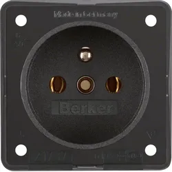Berker Steckdose schwarz mit Erdungsstift 9619505