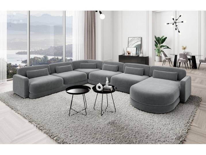 Sofa Dreams Wohnlandschaft Stoff Polstersofa Luxus Couch Stoffsofa Valencia XXL, Loungesofa