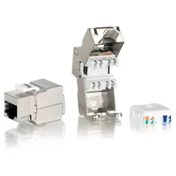 Equip 67221 Cat.6 Premium abgeschirmter Keystone Jack werkzeugfrei, 8 Stück/Packung