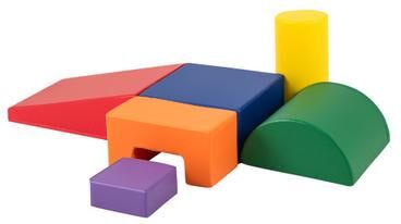 Costway 6 Pieces Foam Climbing Blocks Indoor Climb and Crawl Activity Playset with Rectangles-Orange