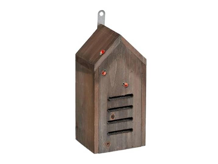 Relaxdays Hôtel à Insectes Pratique\, en Bois Non traité\, pour coccinelles\, à Suspendre dans Le Jardin\, Marron