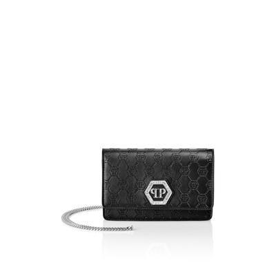 Clutch PHILIPP PLEIN "Hexagon Verziert", Damen, 0202, schwarz, schwarz, Taschen