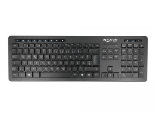 Delock 12004 Kabellos Tastatur Deutsch, QWERTZ Schwarz USB-Anschluss
