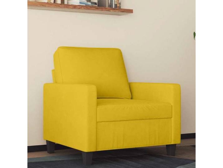 Jaune Fauteuil Jaune 60 cm Velours - Canapés H5908