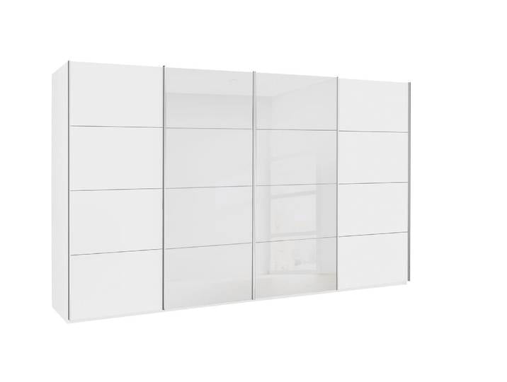 Novel Synchron-Schwebetürenschrank SALIGO, Weiß, Holznachbildung
