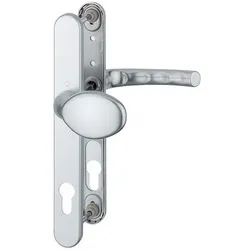 Magni, Türgriff + Türgarnitur, HOPPE Tôkyô Schmalschild-Wechsel-Garnitur - F1 Aluminium Natur - Klinke/Knauf - für Profilzylinder (Türgarnitur)