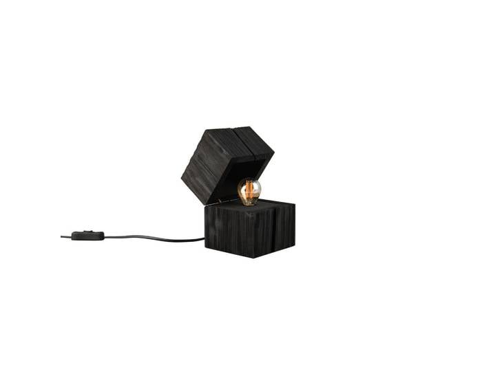 Trio Leuchten Tischleuchte, Schwarz, Holz, 12x16x12 cm, Schnurschalter, Lampen & Leuchten, Innenbeleuchtung, Tischlampen, Tischlampen