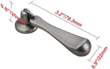 "Utopia Alley Danbury Cabinet Ring Pull Knob - Vintage Cabinet Pewter Hardware with Hand, Drawer Pull Knobs 3.0"""