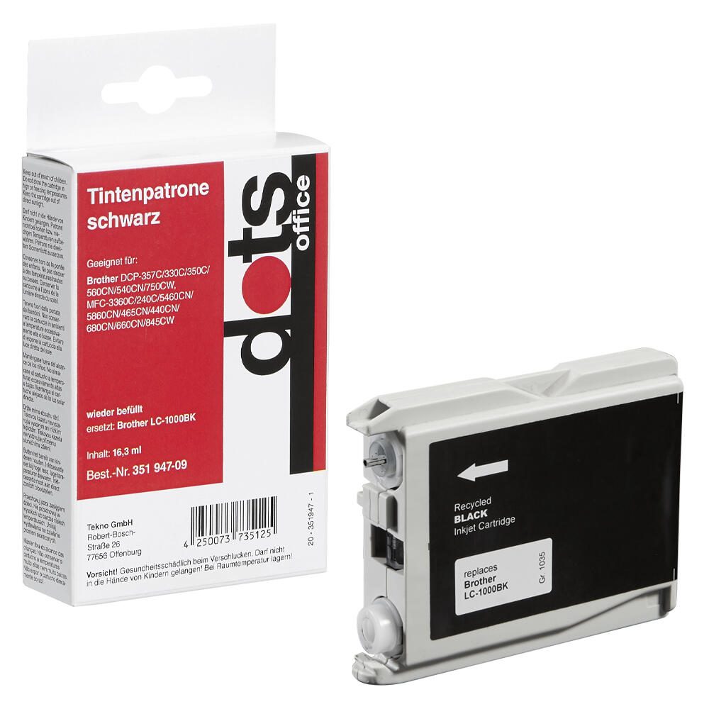 dots Druckerpatrone kompatibel zu brother LC-1000BK schwarz 1035,4001-DOTS