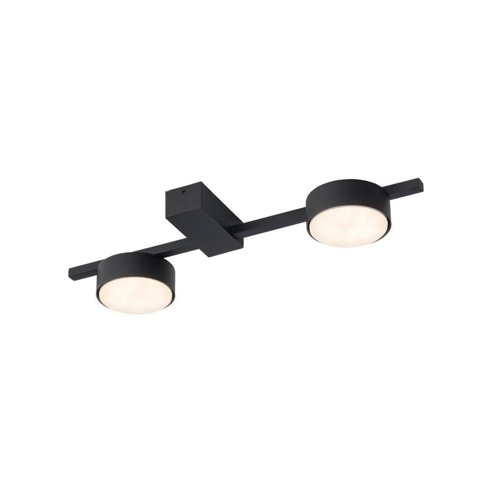 Lyora Pills 2-lichts strakke plafondlamp zwart aluminium