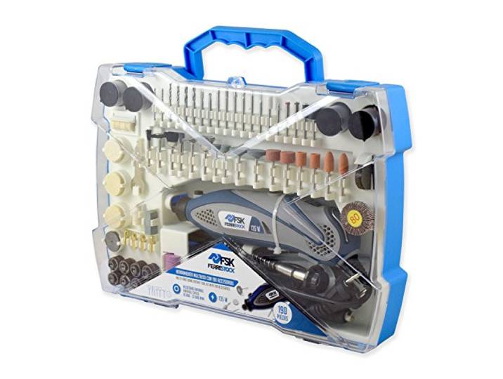 Ferrestock multifunctioneel gereedschap met 190 accessoires en etui