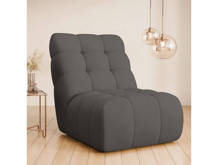 Sessel HOME AFFAIRE AURELIAN, Love Seat XXL, Lese-Sessel, Big-Sessel , grau (dunkelgrau), B:88,5cm H:95,5cm T:130cm, 100% Polyester, Sessel, Sessel, mit Wellenunterfederung, Velours, Struktur fein, Struktur grob