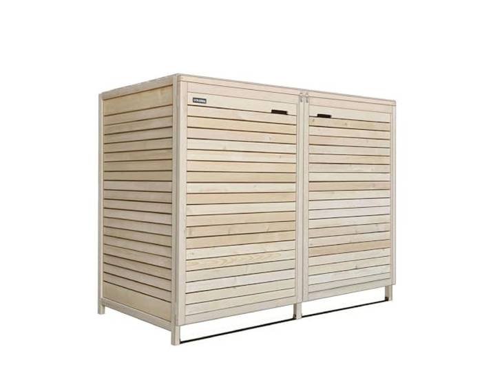 Mülltonnenbox Mülltonnenverkleidung 240L naturbelassen Müllcontainer Mülltonnenschrank Mülltonne ADRIA24 (2 Tonnen)