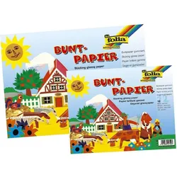 Buntpapier Hefte, gummiert, 23x25cm, 12 Blatt, 12-farbig