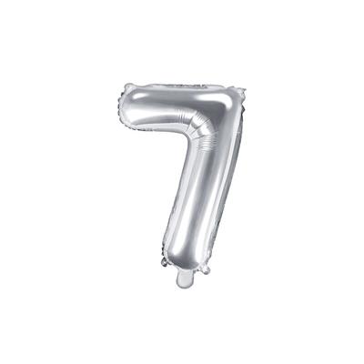 Folienballon silber Zahl 7