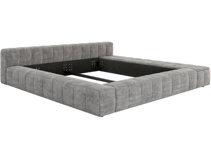 DELIFE Polsterbett Espazio, Strukturstoff Soft Grau 180x200 cm mit Stauraum