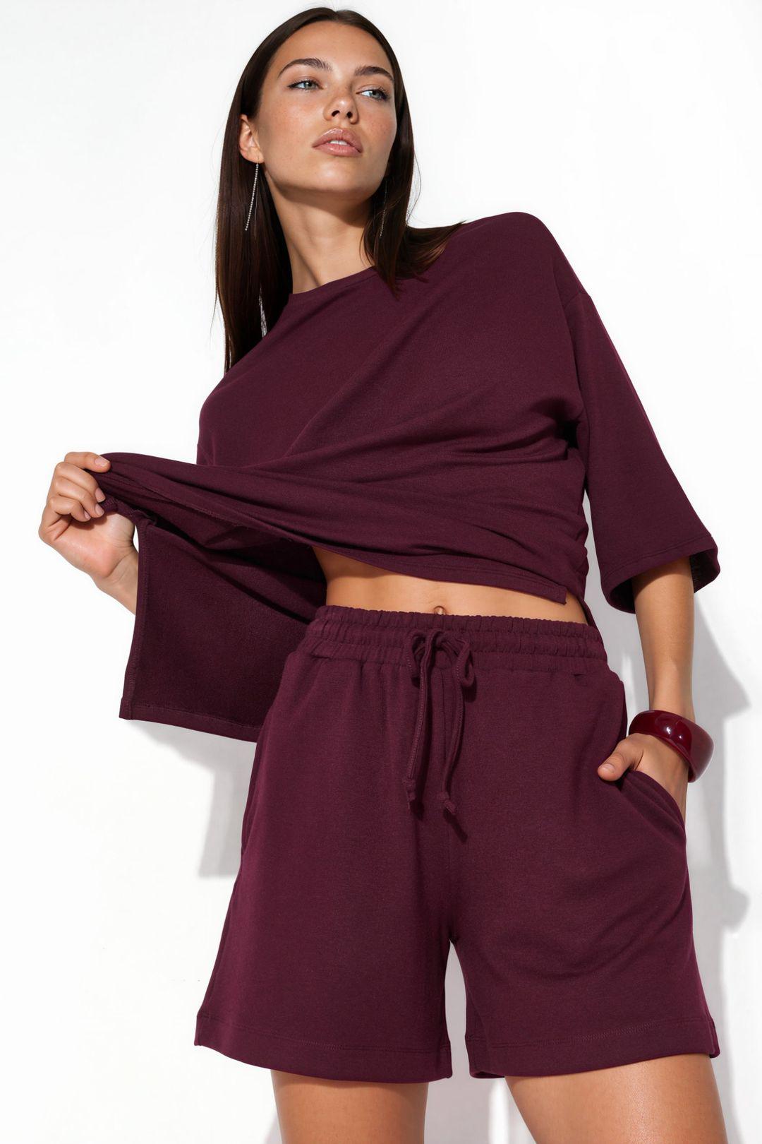 Sweat-Shorts mit Kordelzug in mittlerer Taille