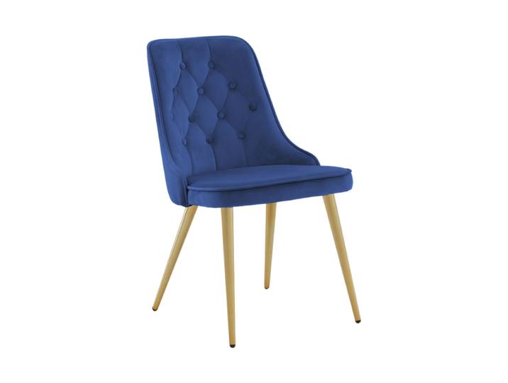 Design Esszimmerstuhl „Velvet deluxe“ Samt Königsblau / Gold VE DESIGN
