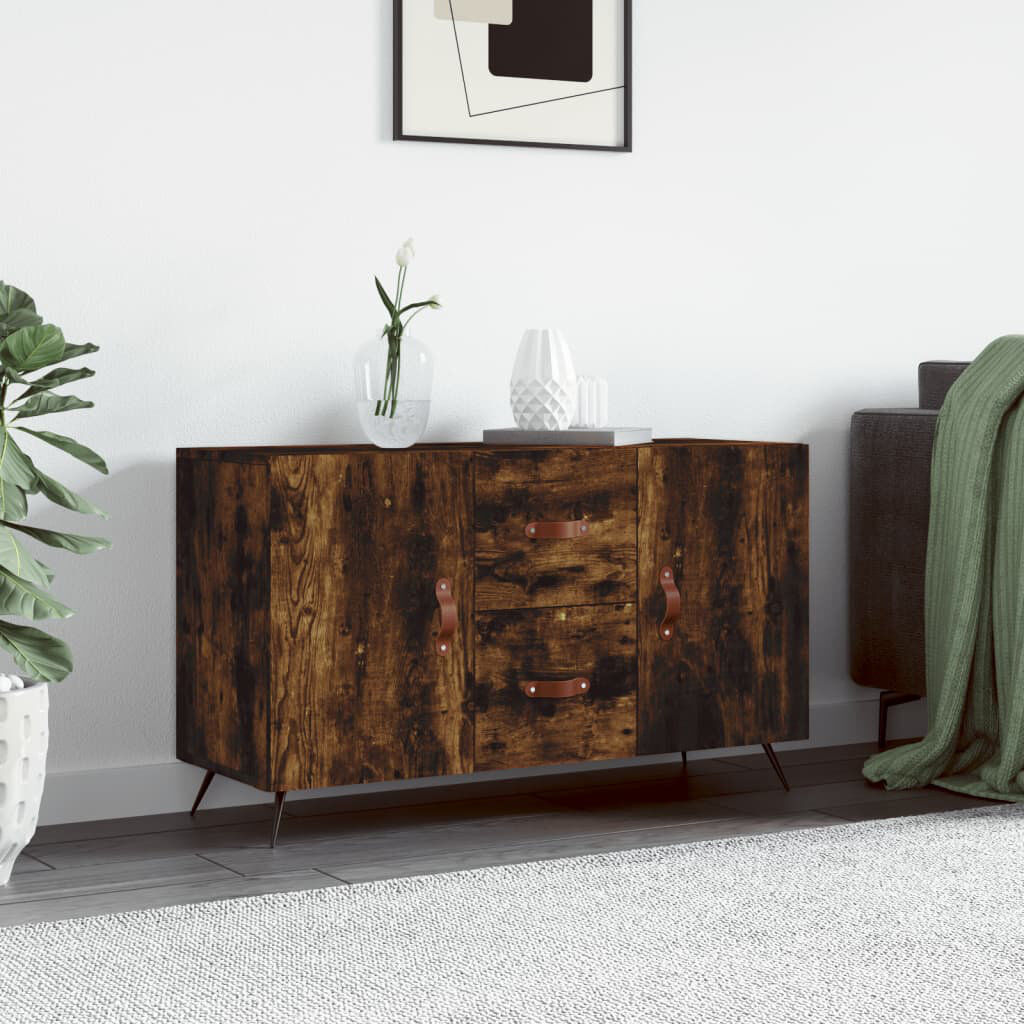 George Oliver Guerrette 100cm Sideboard Smoked Oak 60cm H X 100cm W X 36cm D