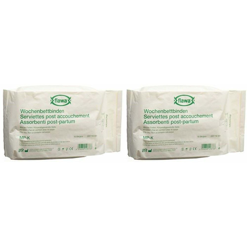 Flawa Wochenbettbinden Mp-K keimreduziert 10 Stk x2 2x10 St Binden