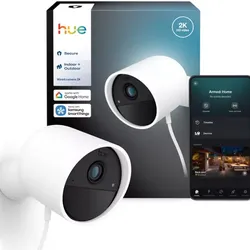 Philips Hue Secure kabelgebundene Smart Home Überwachungskamera Full HD Video drinnen oder draußen weiß