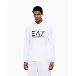 EA7 für Herren. 7M001413_AF22266 Weißer Core Identity Kapuzenpullover (3XL), Lässig, Baumwolle, Langarm