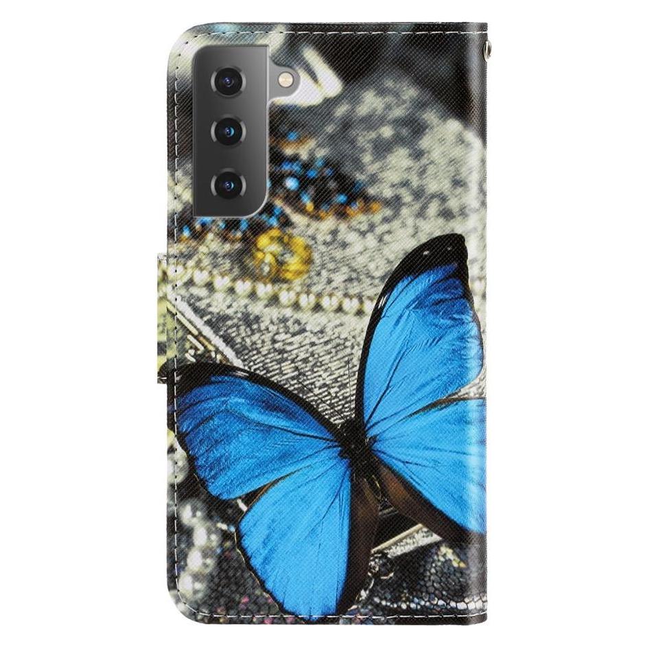 Cover-Discount Galaxy S22+ - Leder Hülle Schmetterling blau (Samsung Galaxy S22+) (101240502M)