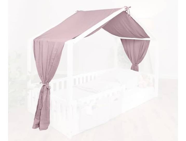 tiSsi® Baldachin Musselin für Hausbetten 90x200 cm Altrosa