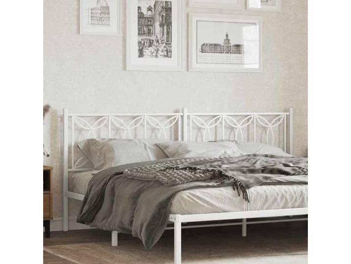 Tête de lit de remplacement métal blanc 193 cm tête de lit tête de lit en métal tête de lit pour lit double 376214