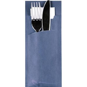 Papstar Bestecktaschen 85246, Papier, blau, 20 x 8,5 cm, inkl. Servietten, 520 Stück
