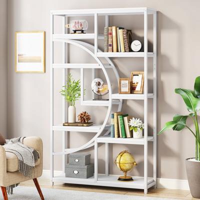 YUZHOU Bookshelf 5 Shelf Bookcase, Industrial Etagere Bookcase with 8-Open Storage Shelf
