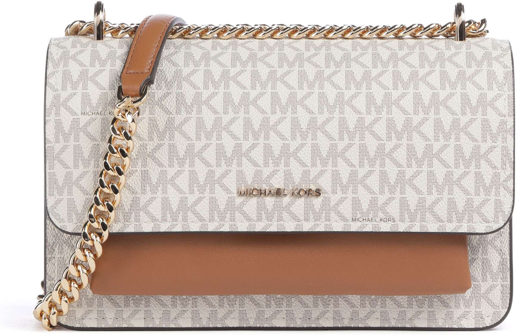 Michael Kors Claire Schultertasche aus Leder, weiß