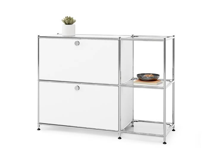 Tchibo - Sideboard Metall »Cn3« mit 2 Klappenfächern - 115x40x82,5cm - chrom -