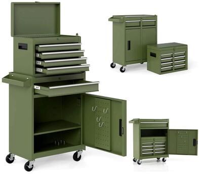 Tool Chest Heavy Duty Rolling Tool Box w/Cabinet 5-Drawer