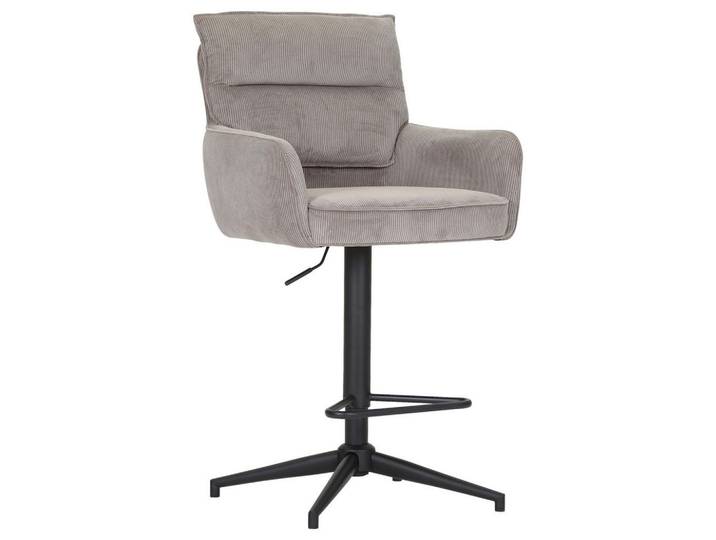 Novel Barhocker Ashlee, Taupe, Sternfuß, Säule, 54x98-120x58 cm, Sitzfläche 360° drehbar, Stoffauswahl, Esszimmer, Barmöbel, Barhocker