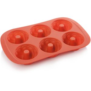 Tescoma Backform DELICIA SiliconPRIME, für 6 Mini-Napfkuchen, 29 x 18 x 3 cm, orange, Gugelhupfform, Muffinform