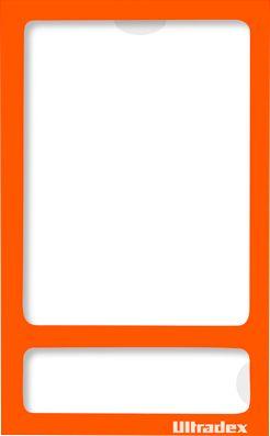 Ultradex Fotorahmen, magnetisch, transparente PET-Folie, für Fotos im Format 60 x 80 mm, orange, 5 Stück