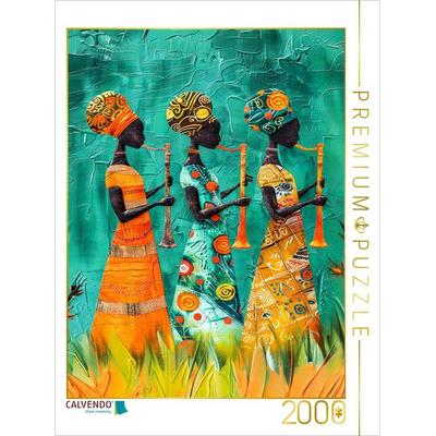 CALVENDO Puzzle Drei Frauen mit Musikinstrumenten in Afrika | 2000 Teile Lege-Größe 90x67cm Foto-Puzzle für glückliche Stunden