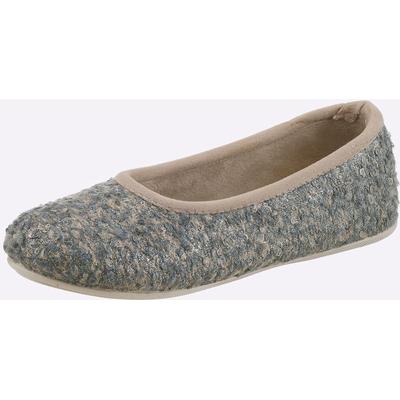 Hausschuh, Damen, Gr. 40, grau (dunkelblau), Schuhe Hausschuh