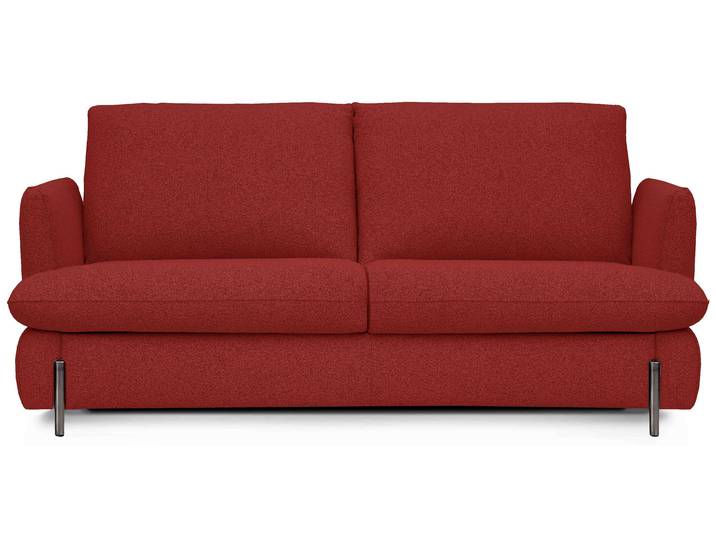REIMS - Canapé convertible 3 places - Tissu bouclette, Rouge