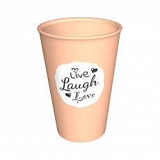 ORNAMIN Becher - Live Laugh Love - 400ml - Aprikose 305806