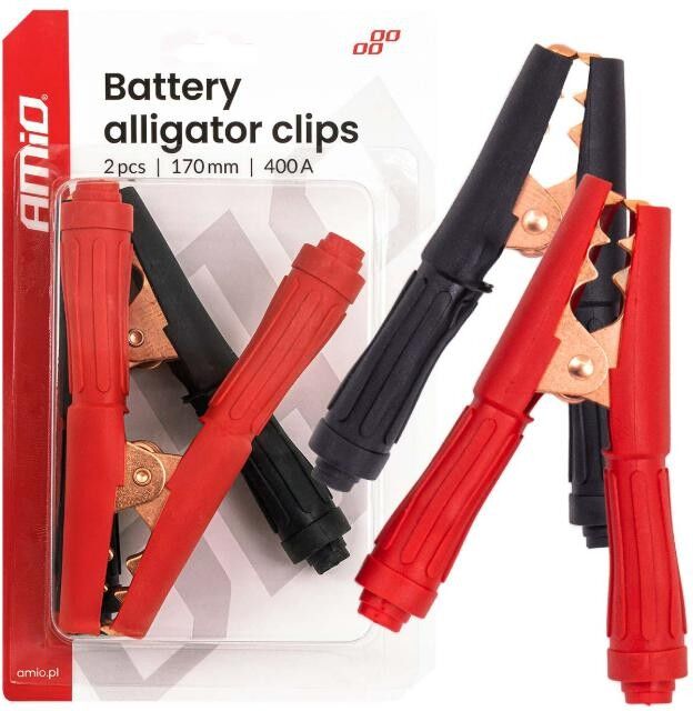 AMiO 04435 Battery charger crocodile clips